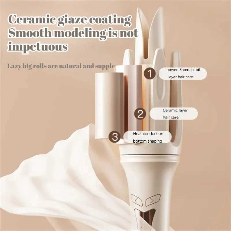 32mm Automatic Rotating Curling Iron with 3 Temperature Settings - Fast Heating Anti-Scald Hair Styler for Perfect Curls WavesT251210