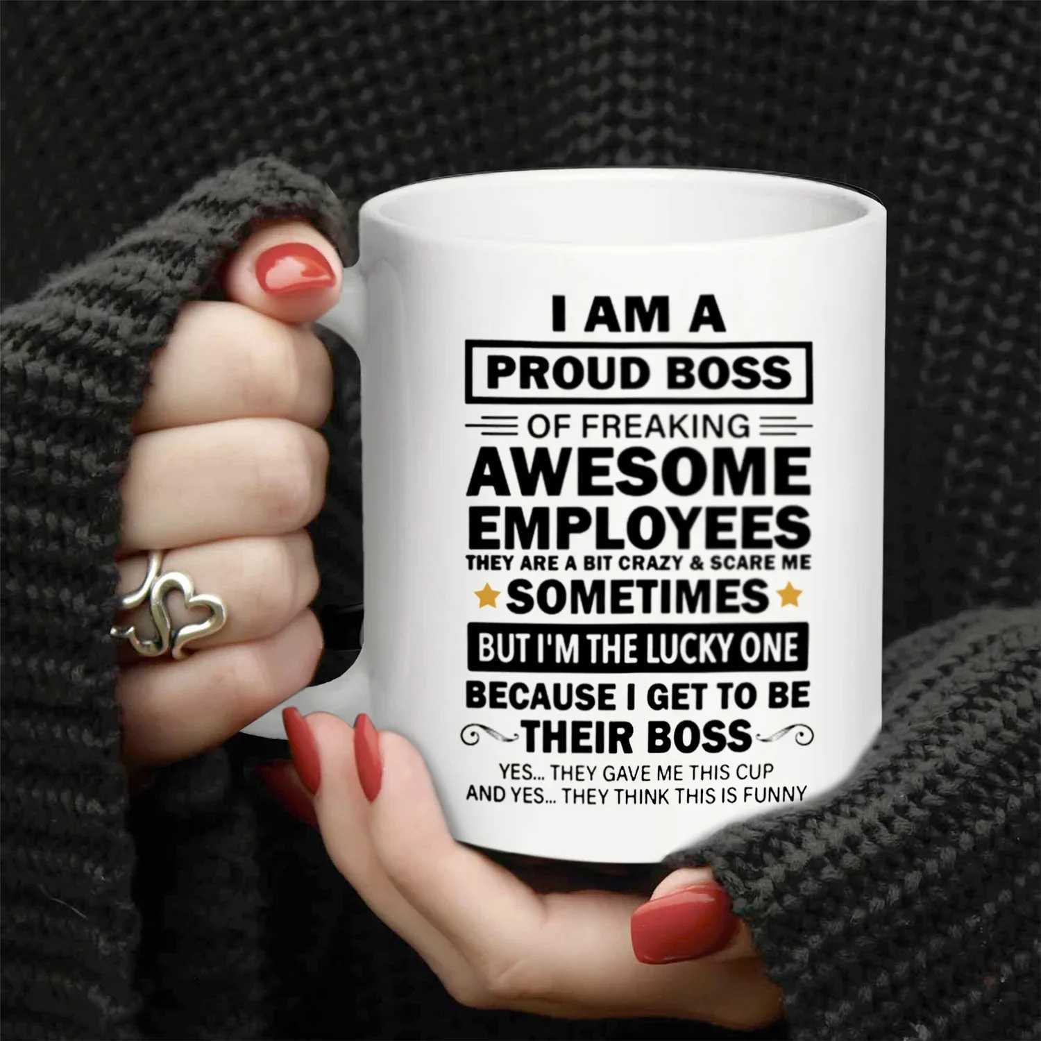 1pc Im A Proud Boss Of Awesome Employees Boss Gift From Employee Work Team Coworker Coffee MugPerfect Gift for Bosses320ML C251210