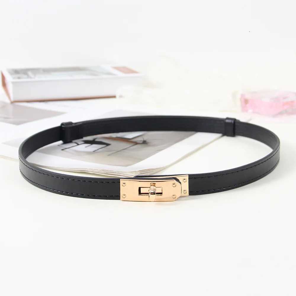 Luxury 2025 Womens Adjustable Thin Belt - Korean Style Slim Waist Strap for Dresses Coats Fashion Buckle Lock Delicate Belt Y251210