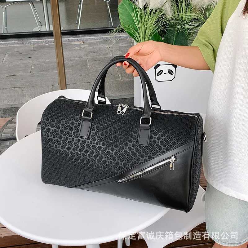 Cross Border Short Distance Travel Bag Wens PU Large Capacity Hand-held Storage Travel Lage Waterproof Fitness Mens Bag Y251209