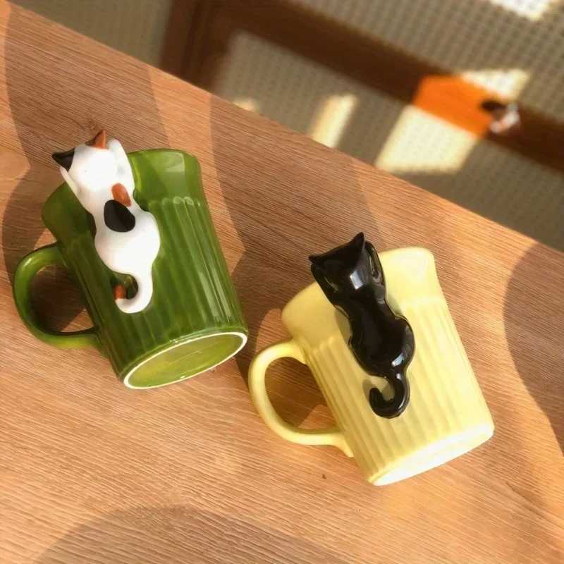 Lovely Cat Mug Cute Ceramic Coffee Cup With Cat Design For Animal Lovers Cup For Hotel/Restaurant/Office for restaurants/cafes C251210