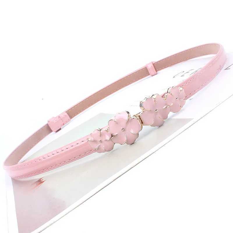 Luxury Adjustable patent women waist leather belt flower girdle for dresses female ladies waistband straps white black Y251210