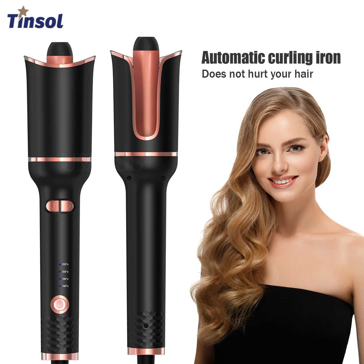 TINSOL Professional curling irons Ceramic auto-rotating air curling irons Air spinning rod styler Curling irons Styling toolsT251210