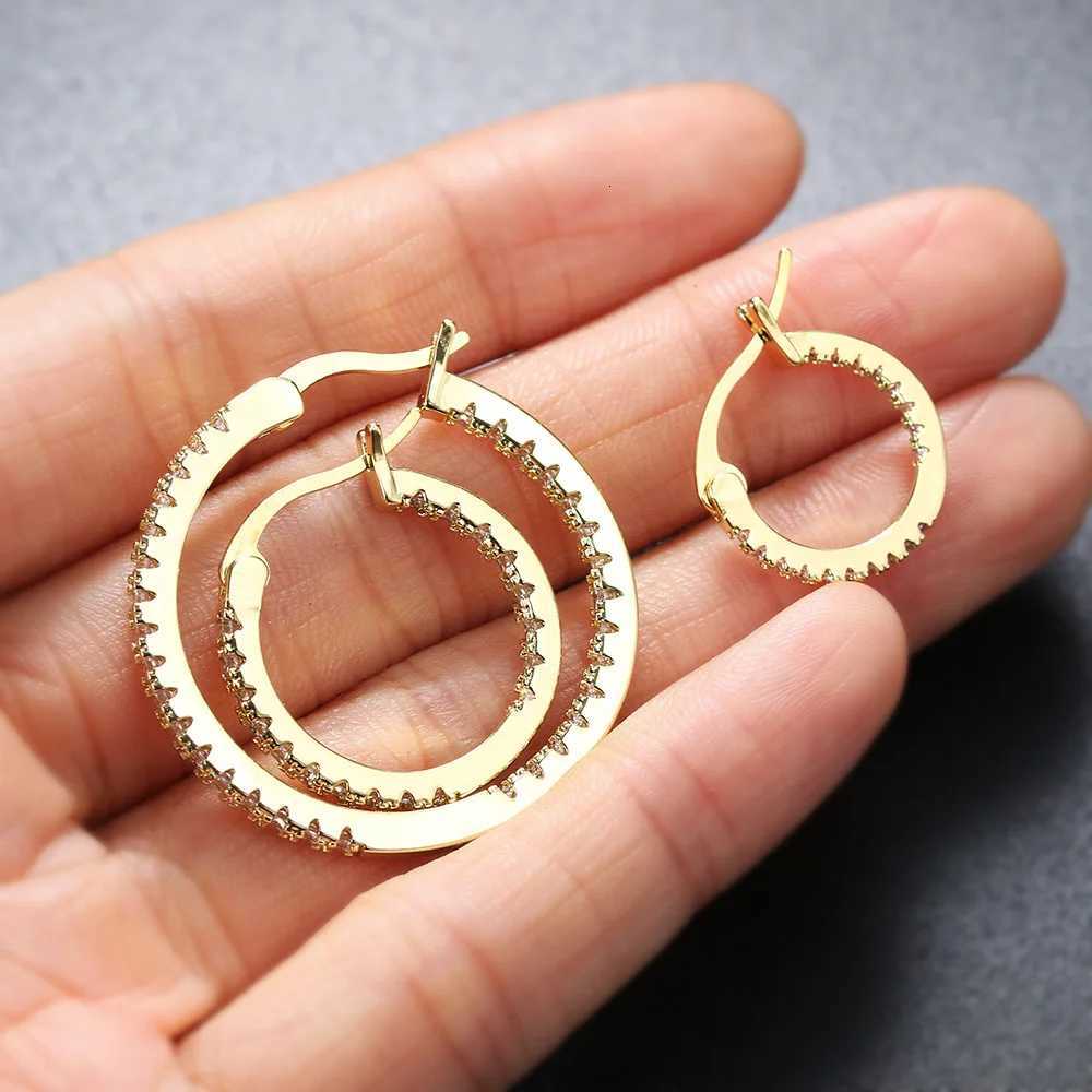 Punk Round Hoop Earrings For Women Fashion Crystal Small Circle Gold Color Cartilage Earings Girl Party Jewelry Accessories E398XJ251210 - view 5
