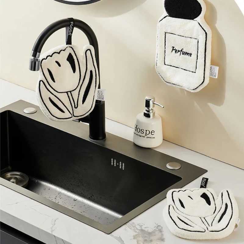 luxury Thickened Cute Hand Towel Hanging Washcloth Super AbsorbentLint-Free Kitchen Dishcloth Bathroom Hand Towel C251210