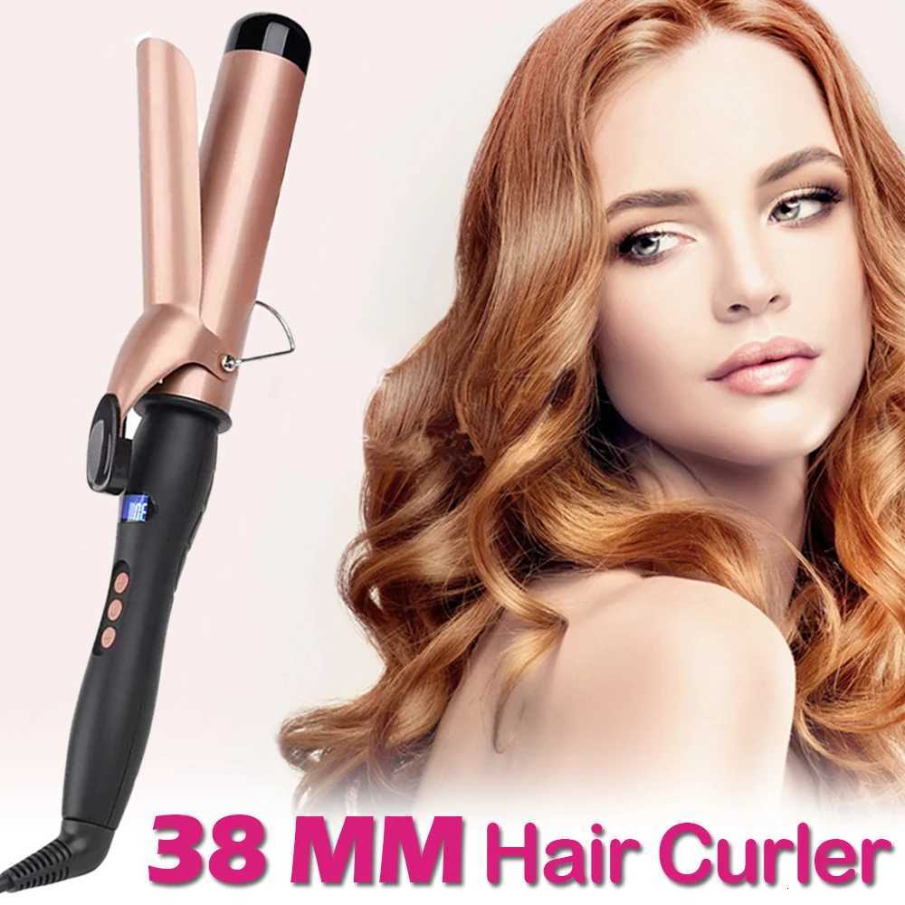 Hair Curler Electric Curling Iron Hair Waver Styling Tools LED Display Ceramic Roll Curling Negative Ion USB RechargeableT251210