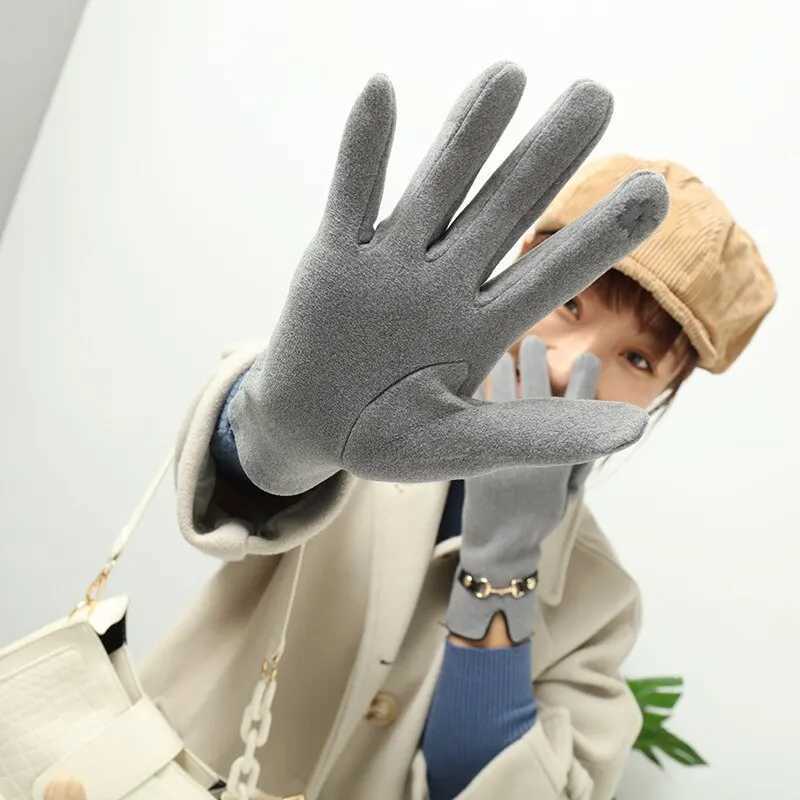 Fashion La G Mittens Wen Winter Vintage Touch Screen Driving Keep Warm Windproof Dropshi New Grace mitaine femme Y251210