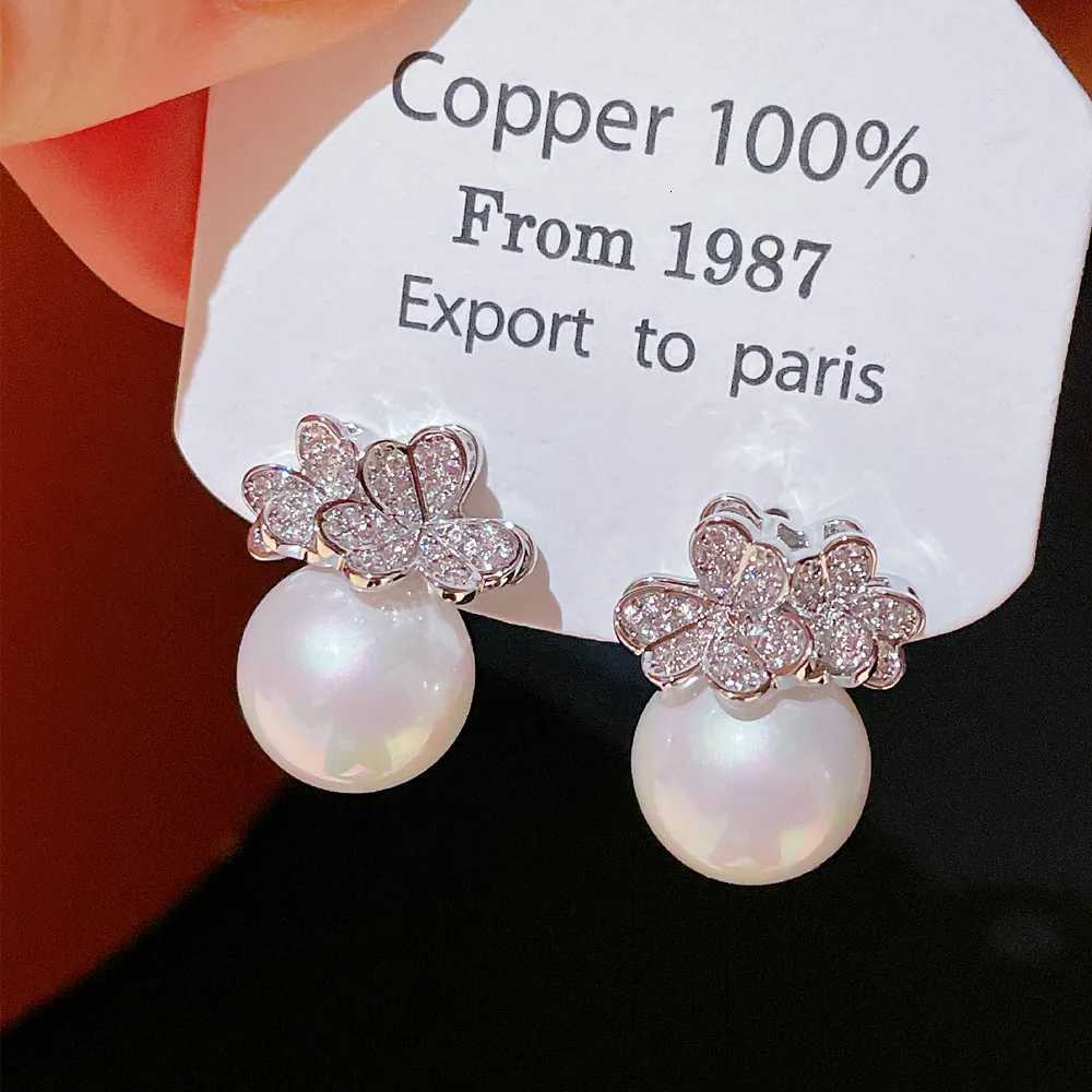 Korean Elegant Imitation Pearl Stud Earrings For Wen Exquisite Design Crystal Zircon wer Earring Wedding Party Jewelry Gift Y251210