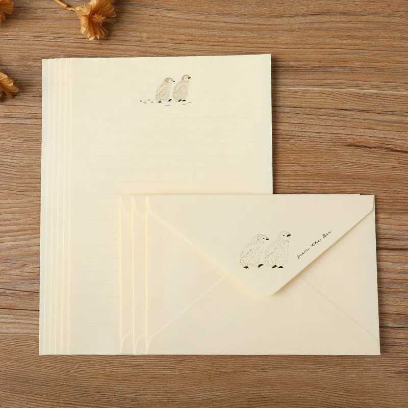 3 envelopes and 6 letter sets patter A5 letters cute colored envelopes H251210