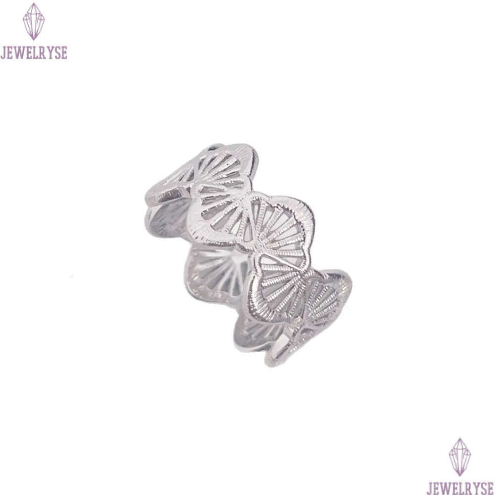 2025 summer new luxury france vintage leaf designer ring for women hollow charm elegant clover leaves nail rings jewelry