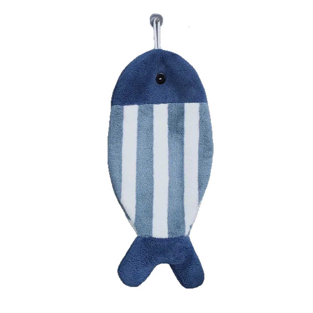 Hanging Cartoon Fish Hand Towel Soft Water Absorption Household Cute Childrens Kitchen Bathroom Thickened Hand Towel 3pcs C251210