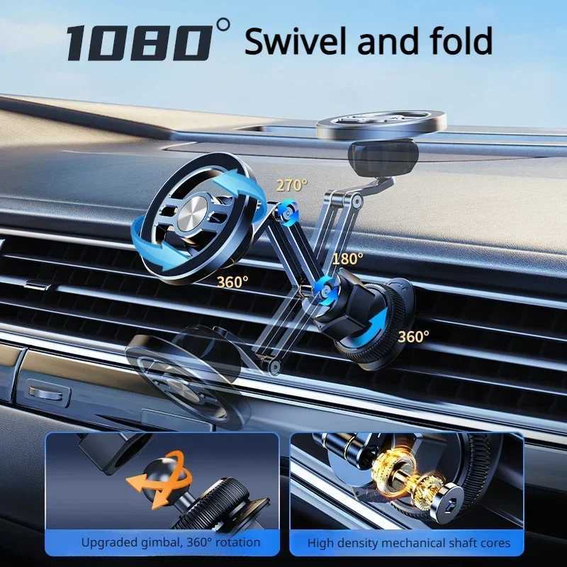 Oatsbasf Magnetic Car Phone Holder for Car Air Vent Phone Stand 360Rotation Foldable for iPhone 16 15 Universal Phone Mount C251210