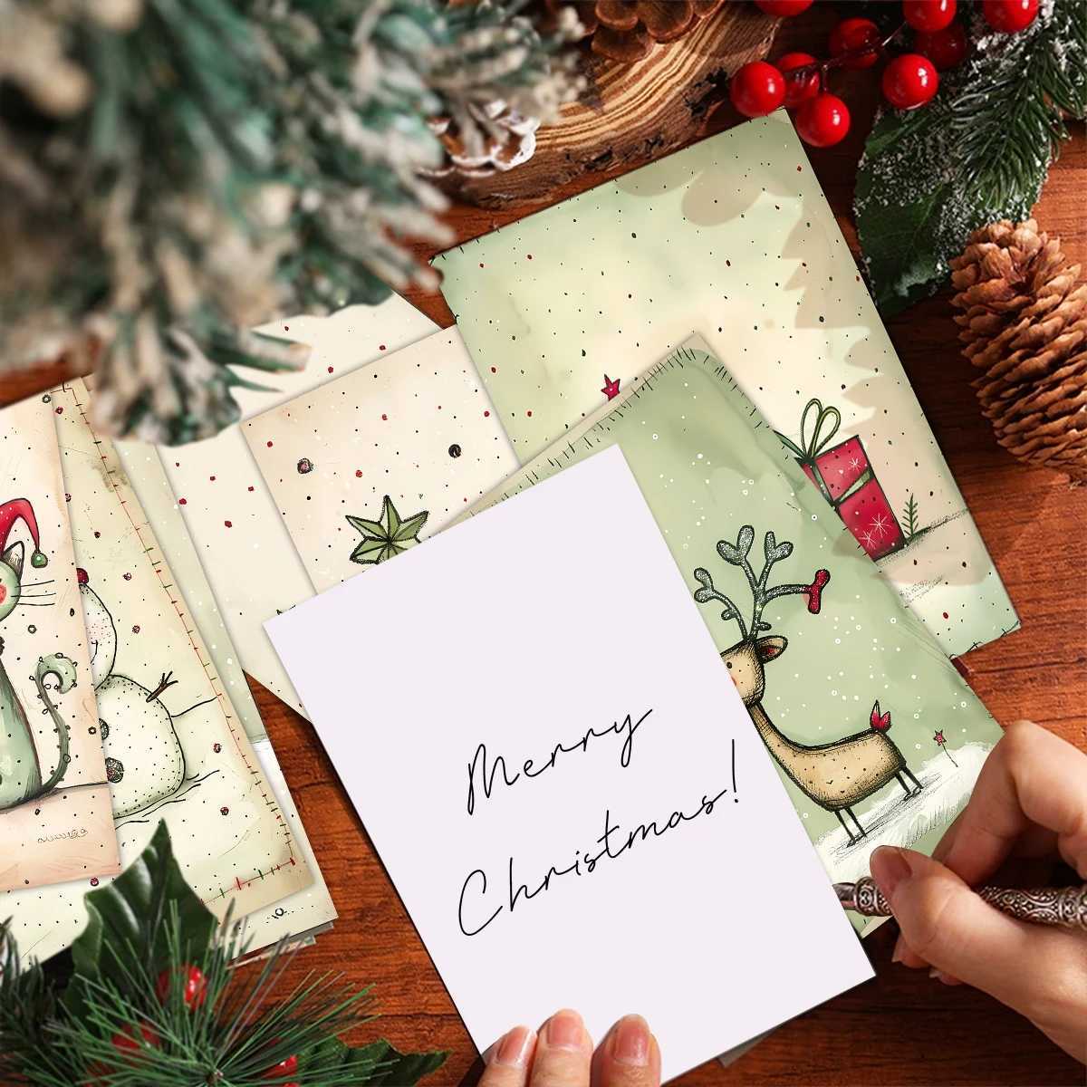 20pcs Christmas Decor Postcards With StickersFor Christmas He Off Wall Art DecorDiy Christmas CraftsGift Wrapping Cards H251210