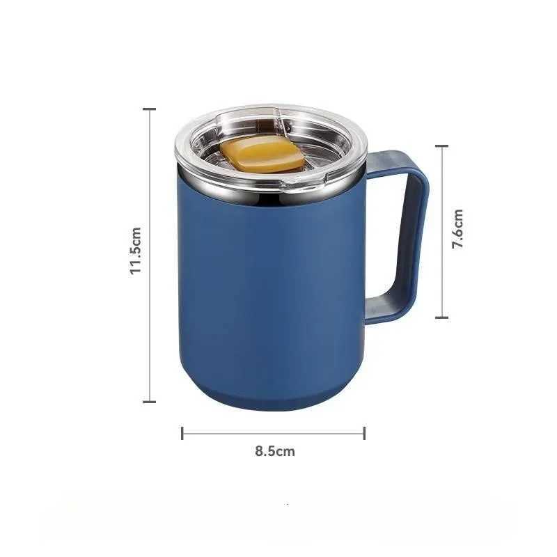 450ml Stainless Steel Mug Vacuum Mug With Handle and Lid Leak-Proof Coffee Cup Thermos For Home Office Milk Cup Water Bottle C251210
