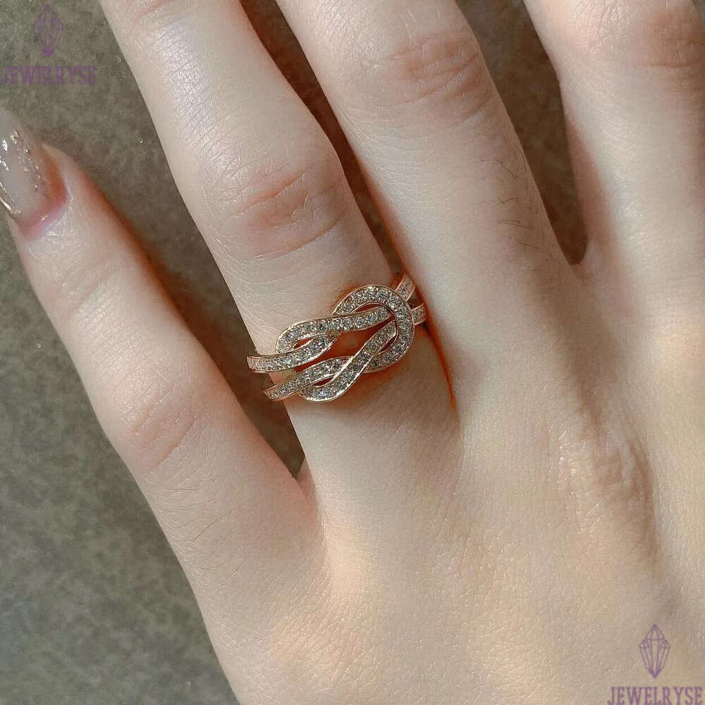 Luxury classic twist designer band fow women men unisex 18k rose gold silver shine crystal zircon full diamond geometry charm rings engagement ring je