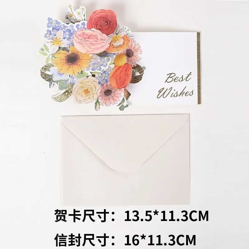 Rantic Flower 3D -up Greeting Cards Best es Birthday Wedding Anniversary Postcard Thanksgiving Xmas Gifts Cards H251210