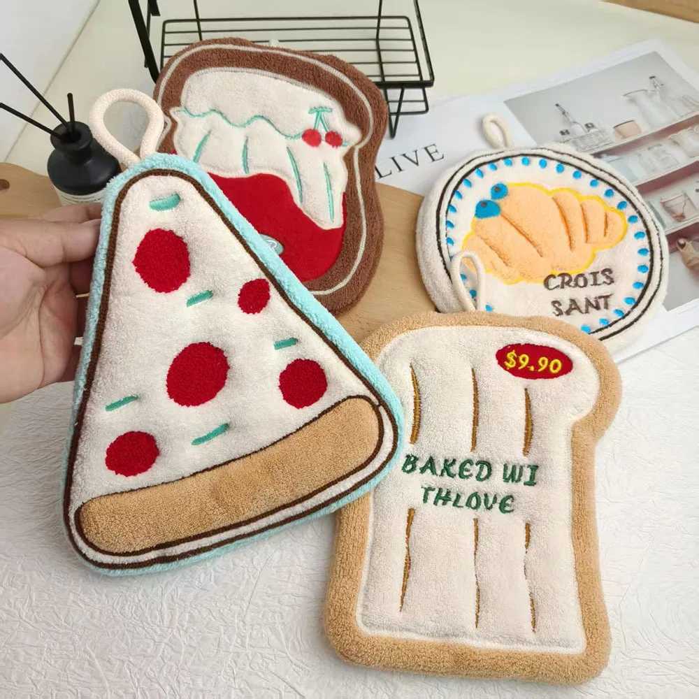 Cute Hand Towels for Kitchen BathroomSuper Soft Hand Dry Towels with Hanging Loops Highly Absorbent Coral Fleece Tea Towels C251210