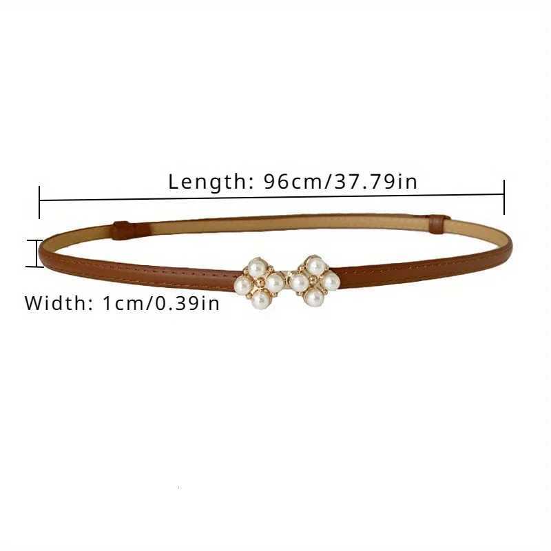 Luxury Four-Leaf Clover Pearl Belt Decoration with Skirt Waist Trimming Fashion Thin Belt Matte Adjustment Belt Gm333 Y251210
