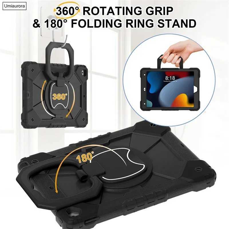 For IPad 97 7th 8th 9th 102 10th Gen Air 4 5 109 Pro 11 inch Kids Tablet Case Rotation Handle Stand Shockproof Rugged Cover H251210