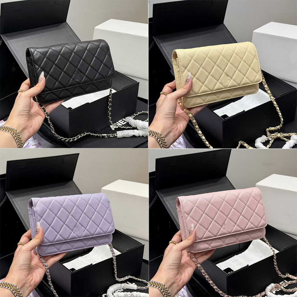 10A Designer bag suede bag Shouler bag WOC Envelope bag Top Tier Quality Double Flap Bag Caviar Real Leather Lambskin Classic Chain Strap Women crossbody 19cm
