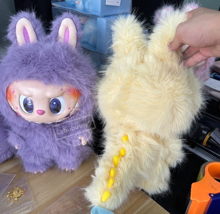 The Monsters 38Cm Labubu Zimomo Angel Style DIY Vinyl Plush Doll Creative Change Figure Toy