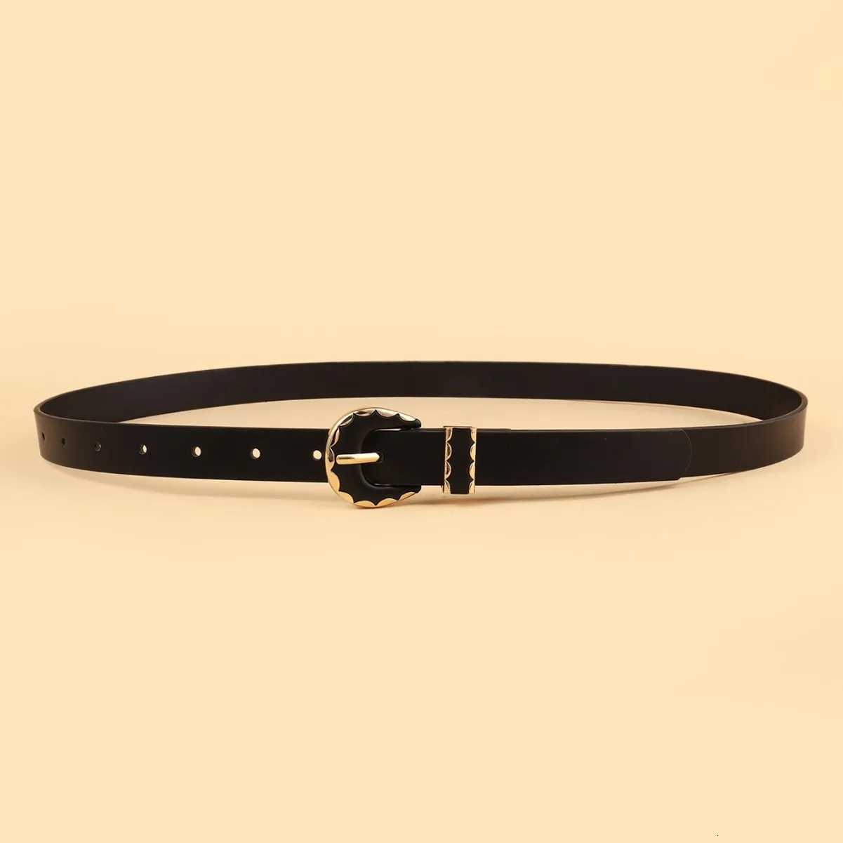 Luxury Casual Minimalist Design Womens Pu Belt Goth Retro Black Leather Pin Buckle Girdle Trendy Jeans Accessories Thin Waistband Y251210