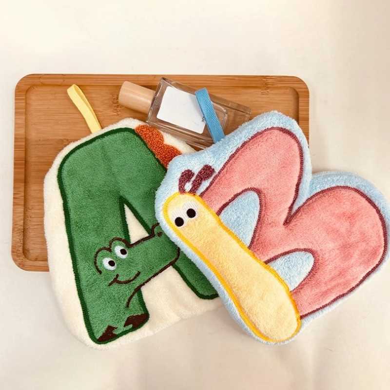 English Letters Hand Towels Bathroom Microfiber Towel Extra Thick Coral Velvet Handkerchief Childrens Cartoon Absorbent Towel C251210