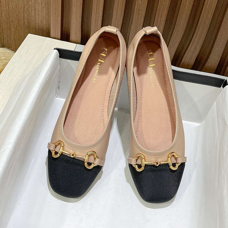 Free shipping designer niche Vintage Genuine Leather Loafers for Women Summer Flat Spring Autumn Color Block Single Soft Sole Granny Plus Size Shoes