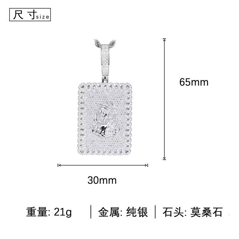 Gold Plated S 925 Sterling Silver Lab Grown Diamond Bling Ice Out JESUS Pendants Necklaces for Men