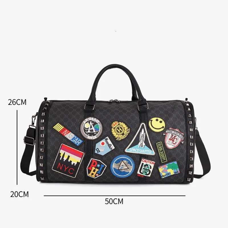 Fi Badge Travel Totes Men Top-Handle Bags Large Capacity Business Handbag Mti-functi Crossbody Bag for Men Lage Bags Y251209