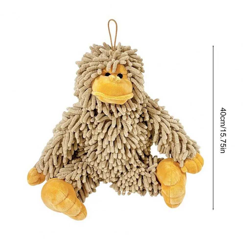 Gorilla Doll Hand Towel Chenille Fuzzy Animal Decorative Towel Cute Gorilla Towel with Hanging Loop for Kitchen Bathroom C251210