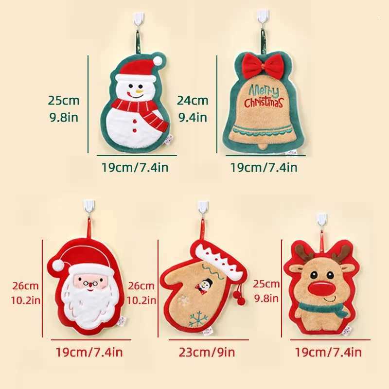 Christmas Santa Claus Hand Towel Single Piece - Soft Absorbent Creative Festive Design Perfect for Kitchen Bathroom Use C251210