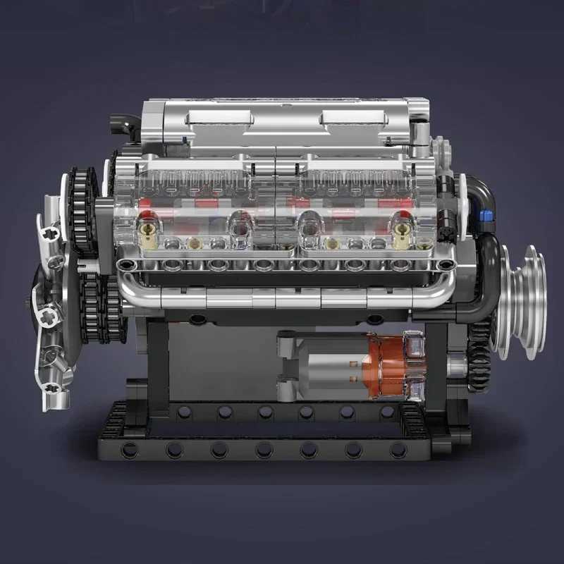 Mould King 10088 MOC Motorized NO V8 Engine Model Building Blocks Set Technincal Electrically Driven Toys Kids Gift 535pcsT251210