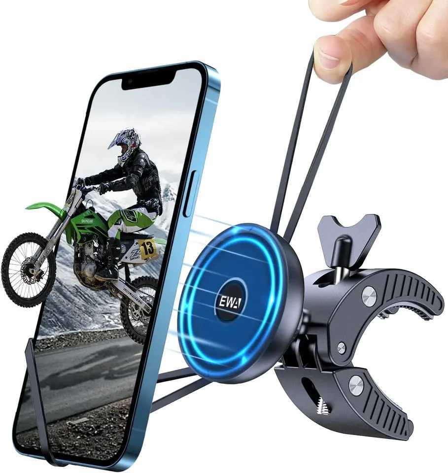 EWA Magnetic Bicycle Phone Holder Rotating Motorcycle Handlebar HolderBicycle Scooter Phone Clip for iPhone 16 Pro Max15 14 13 C251210
