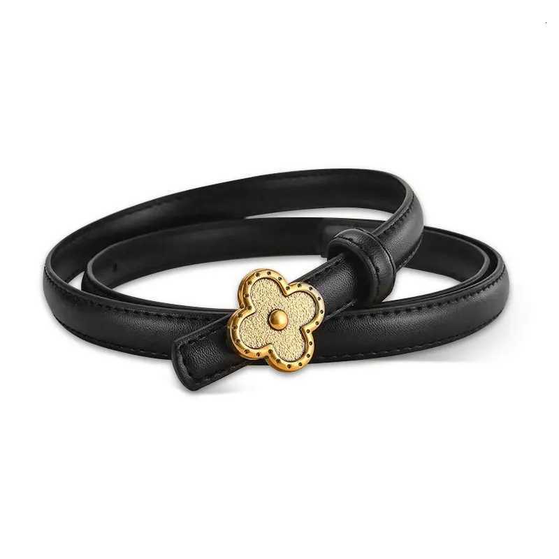 Luxury Ladies leather belt with a gold metal buckle a stylish belt with a clasp suitable for pairing with formal wear and jeans Y251210
