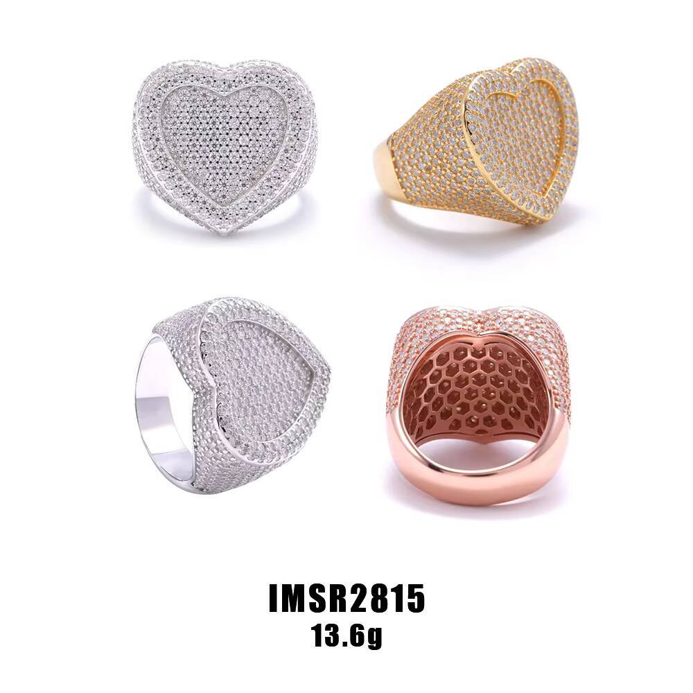 2025 Hip Hop 925 Sterling Silver Mens Womens Ring Passd Diamond Tester Iced VVS Moissanite Cluster Heart Star Jewelry Fine