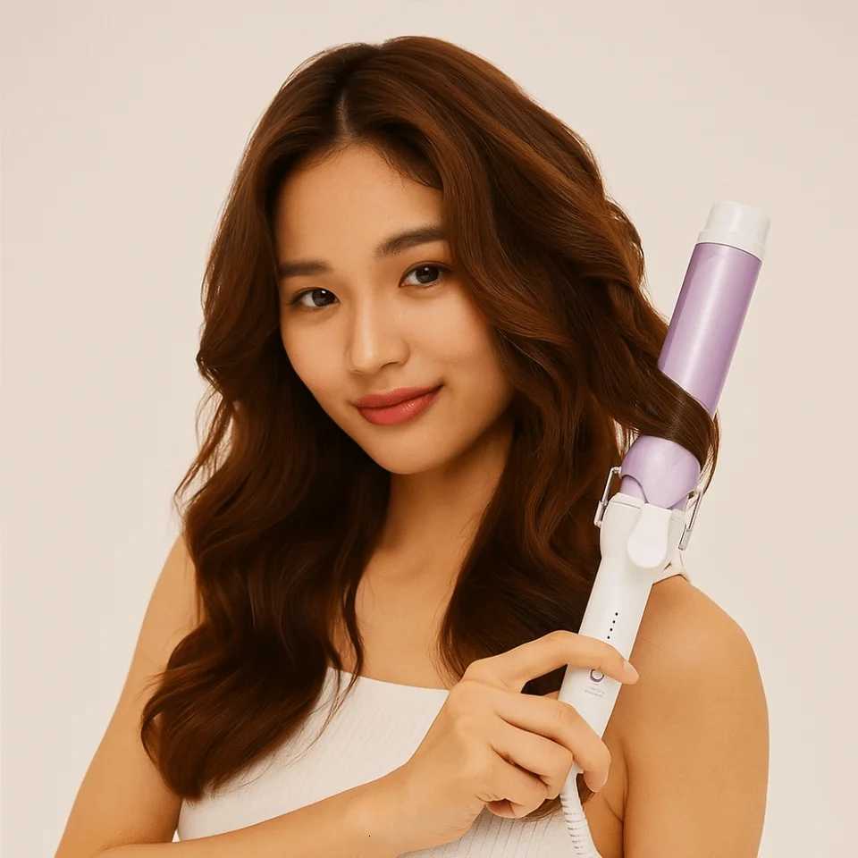 Ceramic 40mm Hair Curling Iron Fast Heating 5 Temperature Adjustment Electric Hair Curler Big Wave ManualT251210