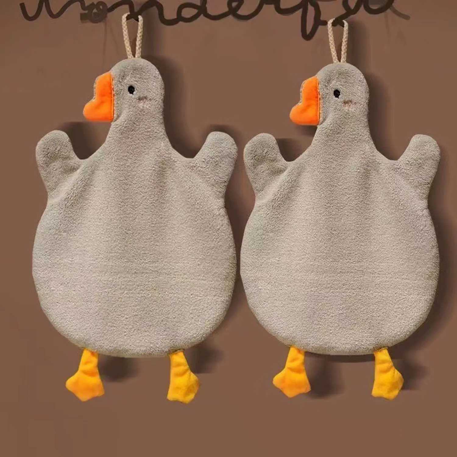 Cute Hand Towel Kitchen Bathroom and Toilet Hand Towel Hanging Type with Super Water Absorption Quick Drying Cartoon Goose C251210