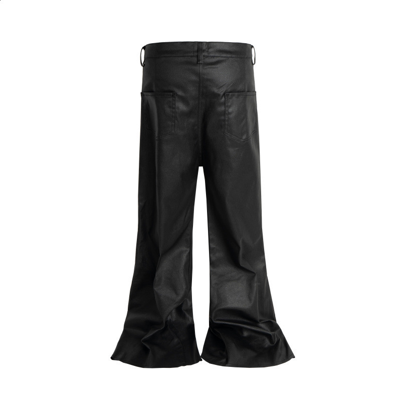 Mauroicardi Spring Autumn Long Black Patchwork Pu Leather Pants Men with Many Zippers Clothing Trousers Fashions 240305