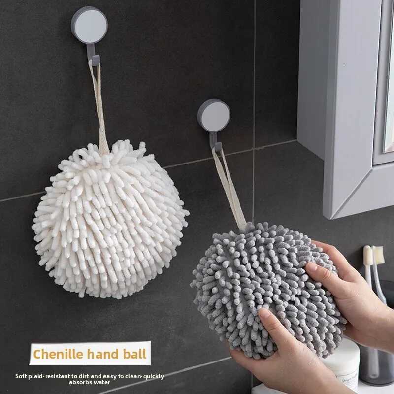 Hand Towel Household Hand Ball Strong Water Absorption Reusable Quick-Drying Antibacterial Hand Towel Non-Shedding Hanging Delic C251210