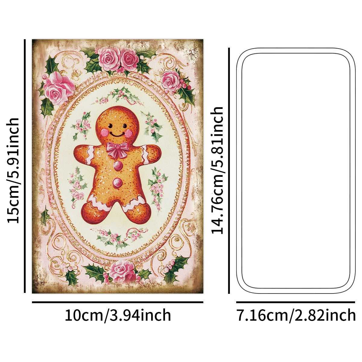 12pcs Shabby Chic Santa Christmas CardsVintage Postcard SetWall Art Picture Christmas DecorationsHoliday Gift for Friend H251210