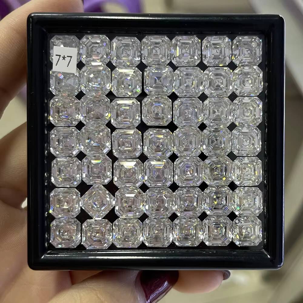 Real 14K 18K Gold Lab Grown Diamond Engagement Ring Asscher Lab Created Solitaire Diamond Rings Engagement Diamond Rings