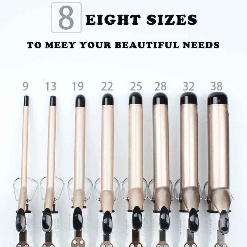 Temperature Setting Electric Hair Curler Straightener Long Curling Tong Wand 9-38mm Professional Hair Curling Iron LCD ScreenT251210