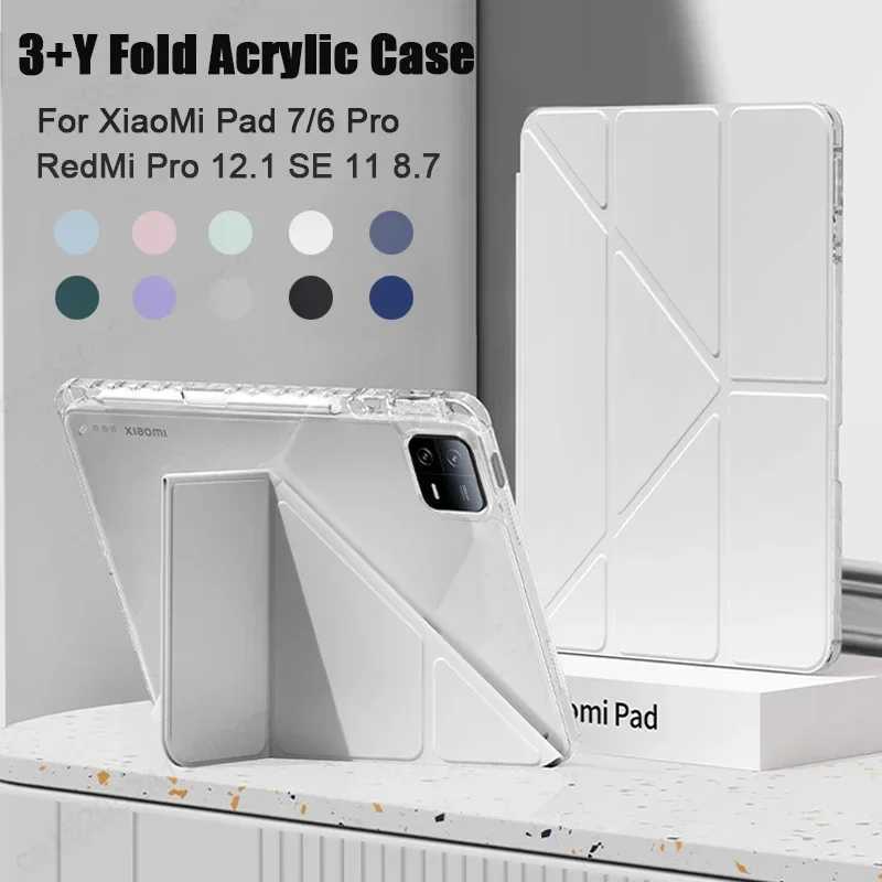 For RedMi Pad SE 11 87 Pro 121 Inch Case Acrylic Back Tablet Cover for Mi Pad 7 6 5 Pro 11 112 Awake/Sleep Funda H251210