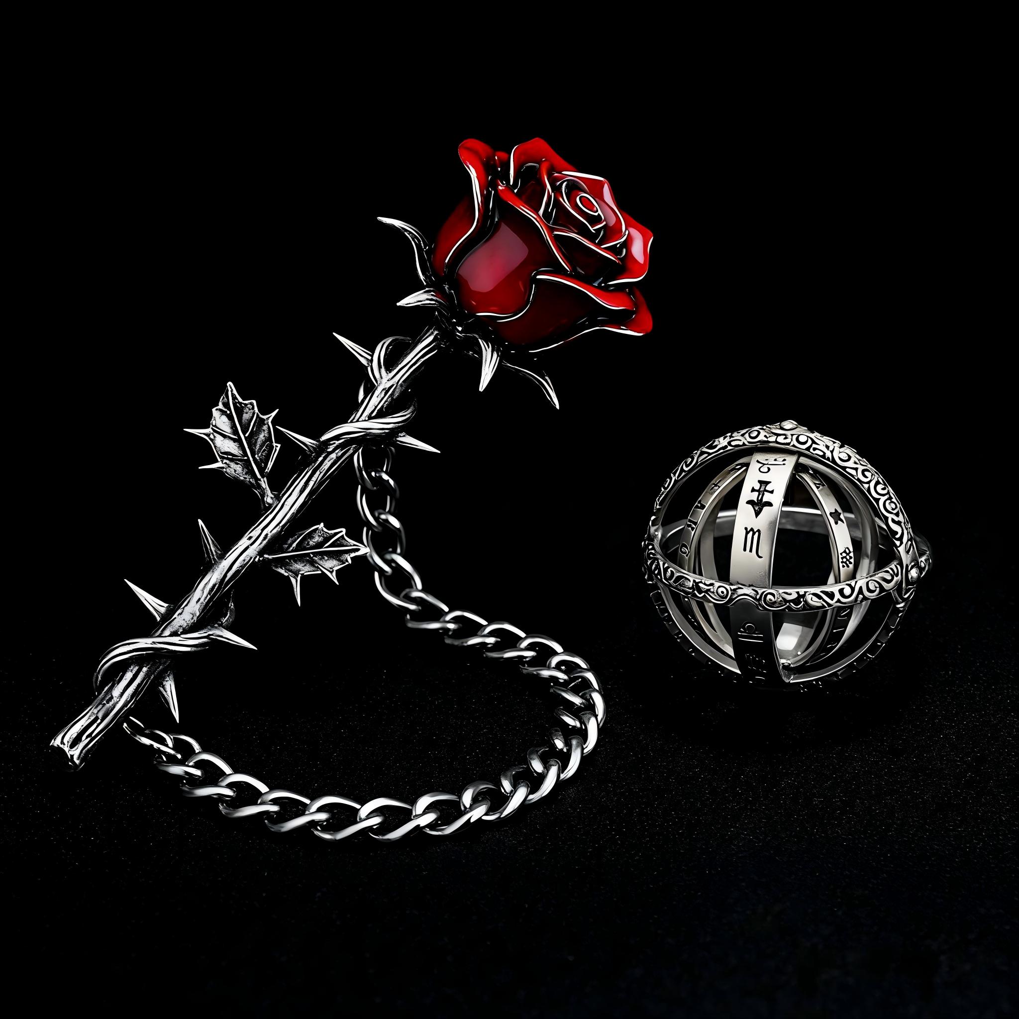 Deformation Ring Necklace Men's Fashion Astronomy Ball Pendant Couple Women's Internet Celebrity Student Tail Ring Single Personality Atmosp