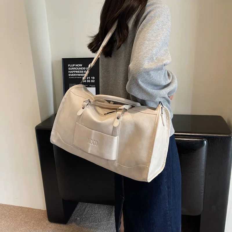 2024 Large Capacity Travel Bag Pu Leather Golf Bost Bag Shoder Handbag Leisure Sports Fitness Suiase Weekender Duffle Bag Y251209