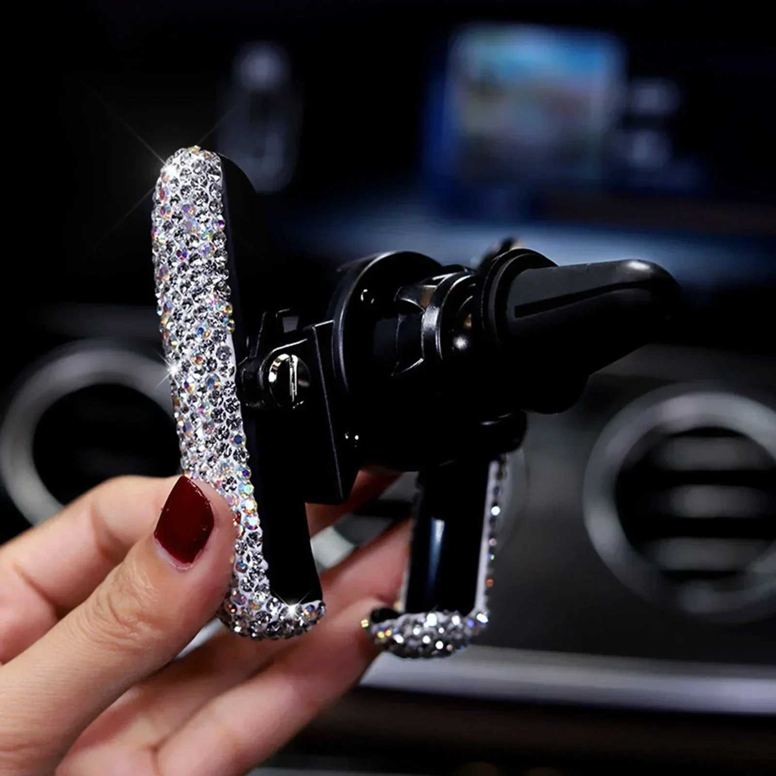 Crystal Car Phone Holder Car Air Vent Mount Clip Mobile Phone Holder Wan Diamond Auto Phone Bracket Interior Accessories Amagi C251210