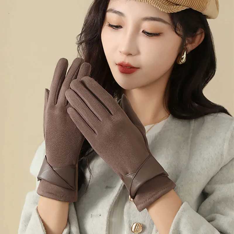 Warm Gs with Veet Suitable for Wen to Use in Winter Touch Screen Elegant Bow Accories Cycling and Driving Gs Y251210