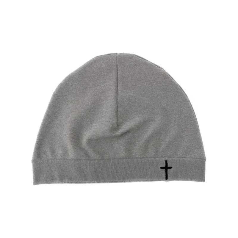 Luxury Cross Embroidered Knitted Skull Hat for Autumn and Winter Warmth Cover Single layer Nylon Hat for Party Y251209