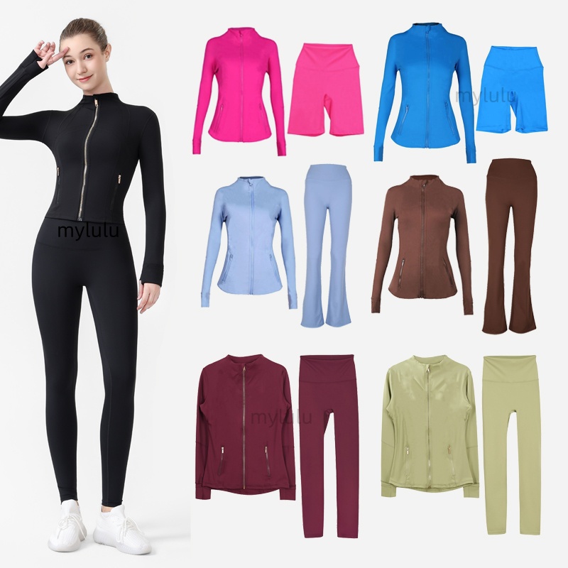 polka dot set Workout set Women Yoga Sets jackets jakets shorts leggings flared Fitness sets High Waist Sports Jackets Sportswear Outfits Gym Suits Tracksuits